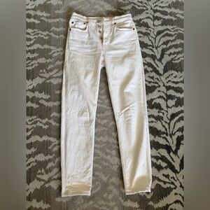 Re/done cream stretch jeans